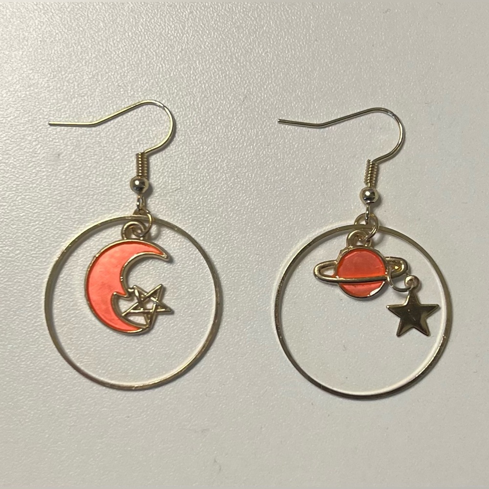 $1 Pink and Gold Celestial Earrings